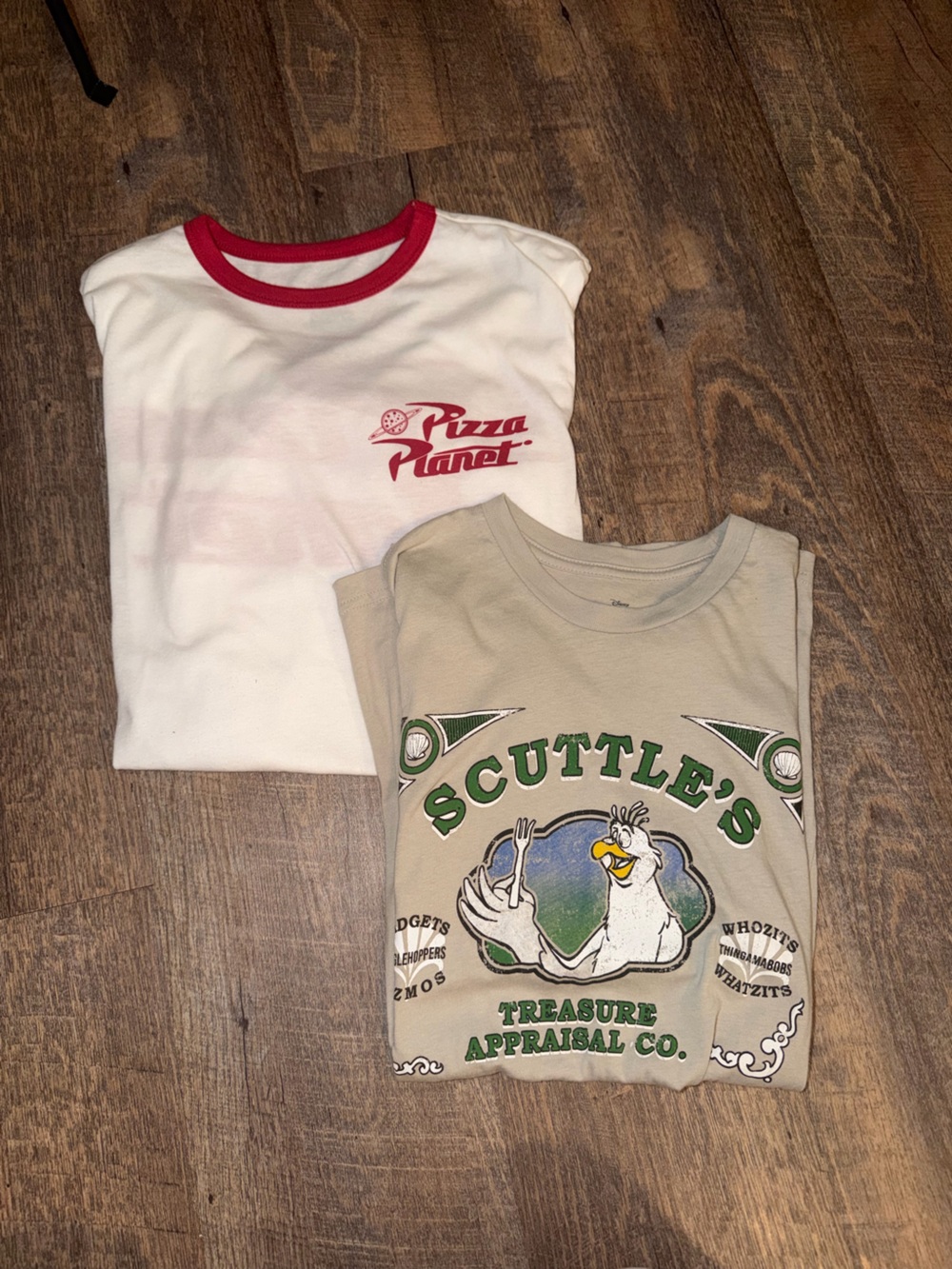 ✨Disney T-Shirt BUNDLE Pizza Planet (Adult: Small) Scuttle’s Shirt (Adult: XS) ✨